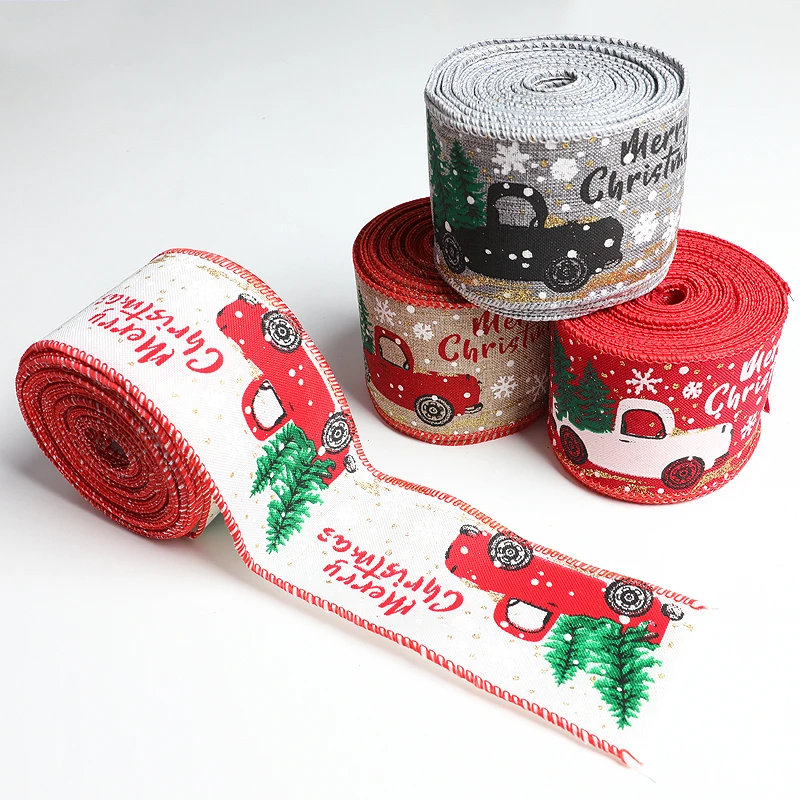 Высококачественная 6,3 см Проводная окантованная лента Рождественская лента для рождественской елки праздничное украшение