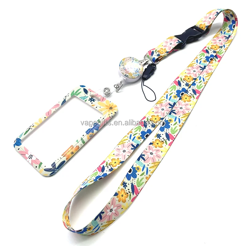 Custom Design Polyester Safety Sublimation Printing Logo Neck Key Chain Nylon Lanyard Card Holder
