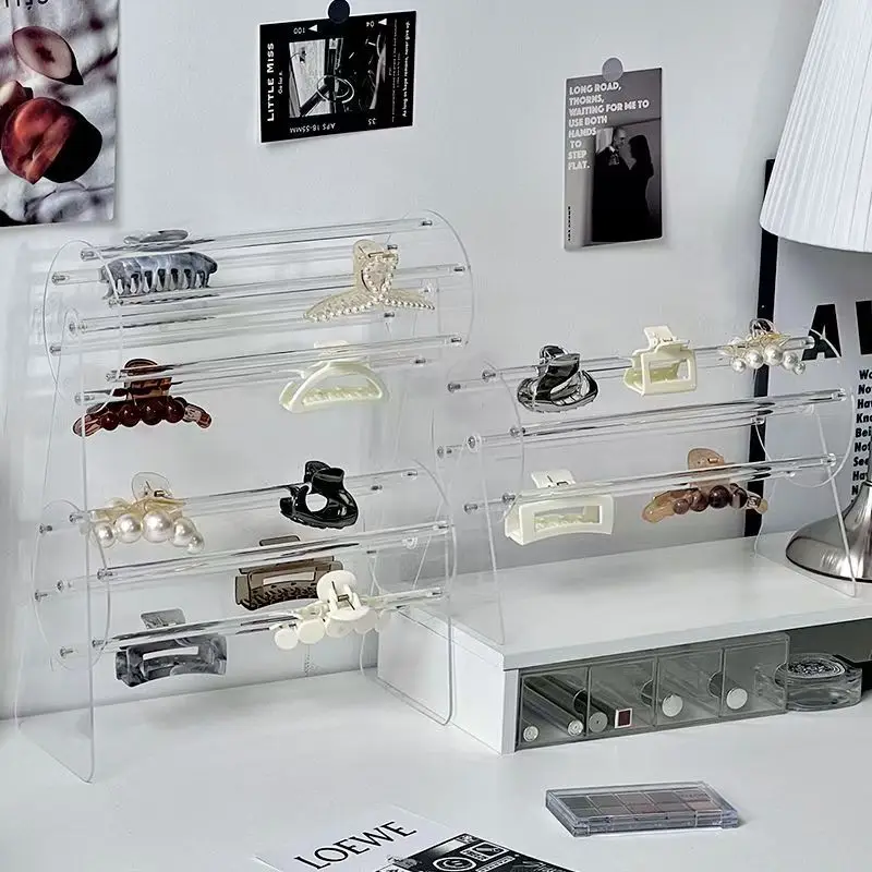 Custom Acrylic Claw Clip Organizer Holder 360-Degree Rotating Claw Clip Holder for Women and Girls