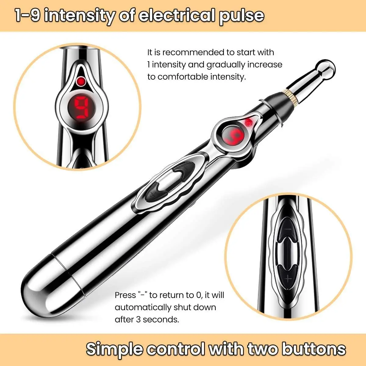 Meridian Pen Massage Automatic Acupoint-Finding Electric Pulse Acupuncture Pen Analgesic Massage Stick
