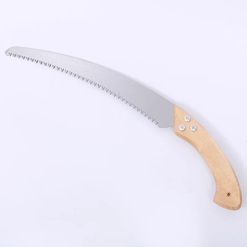 DD962 Wooden Handle Pruning Curved Blade With Sheath Electrophoresis Convenient Saws Trimming Gardening Handsaw