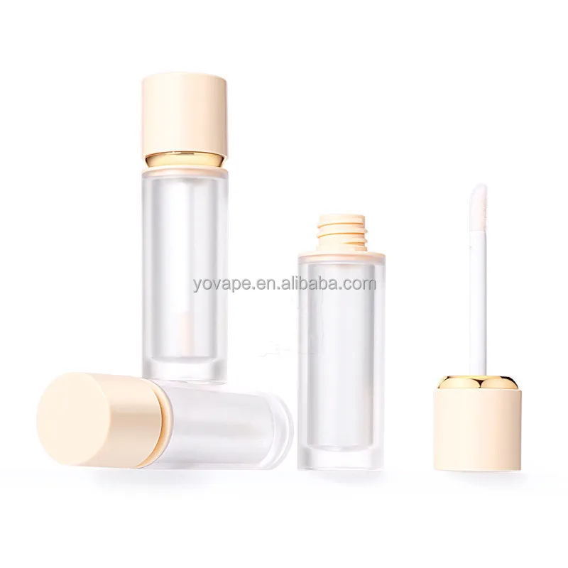 Empty makeup tool 5ml 5 ml lipstick tube cosmetic lip balm glaze bottle container pink lip gloss tubes packaging with applicator