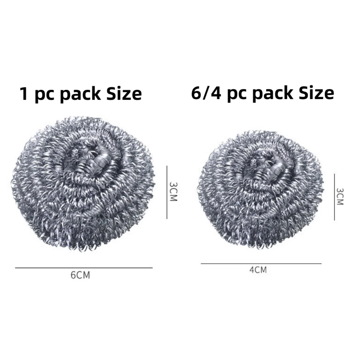 6 pcs Kitchen cleaning supplies Premium Stainless Steel Sponges Scrubbers Cleaning Ball, Especially for Tough Cleaning