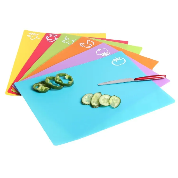 Chinese supplier Flexible cutting board Colored Mats With Food Icons multifunction cutting board