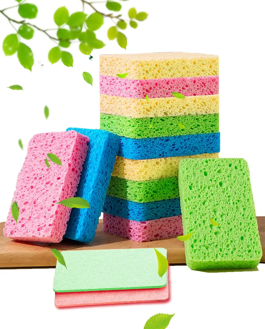 BONNO Wholesale Custom Bulk Kitchen Compressed Natural Cellulose Sponges Kitchen Cleaning Wet Dish Clean Sponge Manufacturer