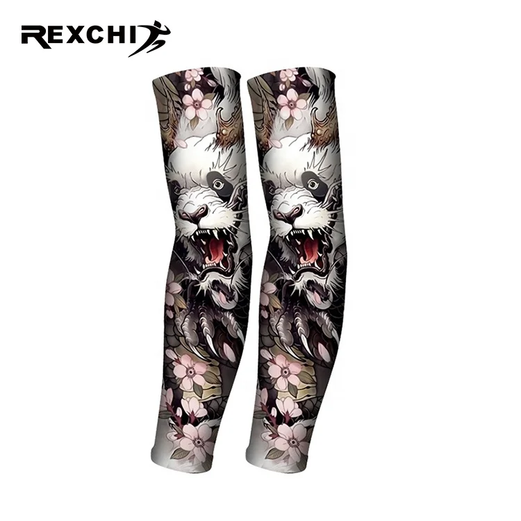REXCHI HB15 Outdoor Ice Silk Tattoo Sleeve Sun Protective Cooling Breathable Quick-Drying Arm Sleeves Sunscreen Tattoo Sleeve