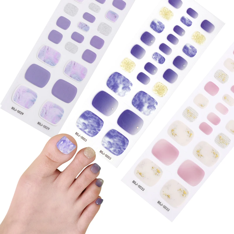toe gel nail stickers semi cured gel nail stickers with uv lamp semi cured gel nail sticker private label