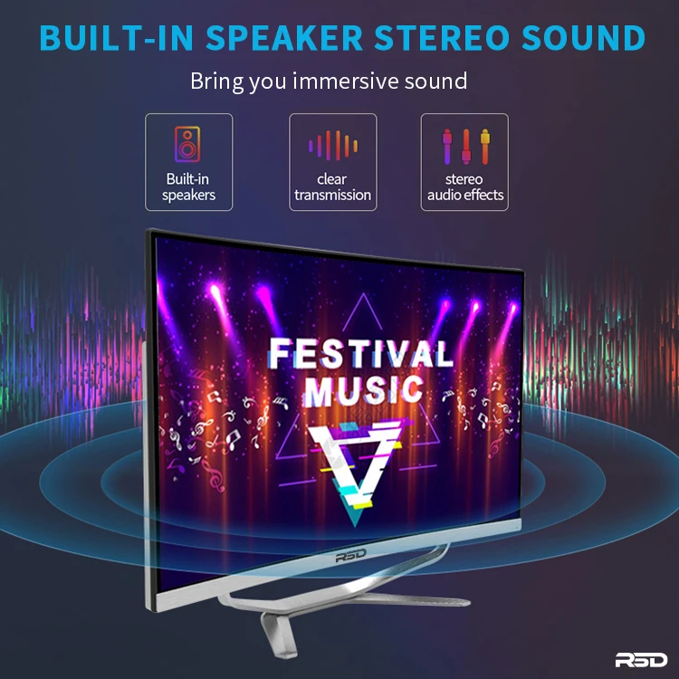 Curve 23.8 inch Fanless Desktop Comput 24 inch Amd All In One Pc Win 10 16Gb Ddr4 Ram For Office School With Wifi Machine