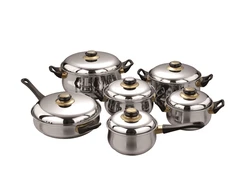 wholesale 12pcs stainless steel kitchen cooking pot cookware sets