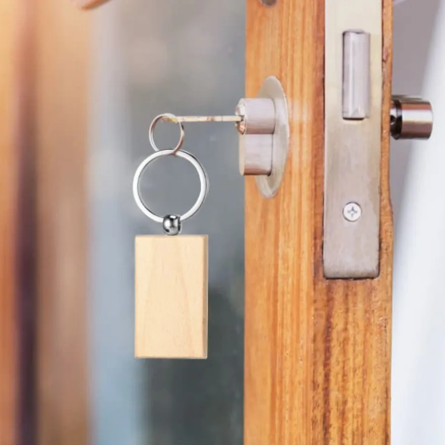 20pcs unfinished souvenir fashion design custom wood keychain