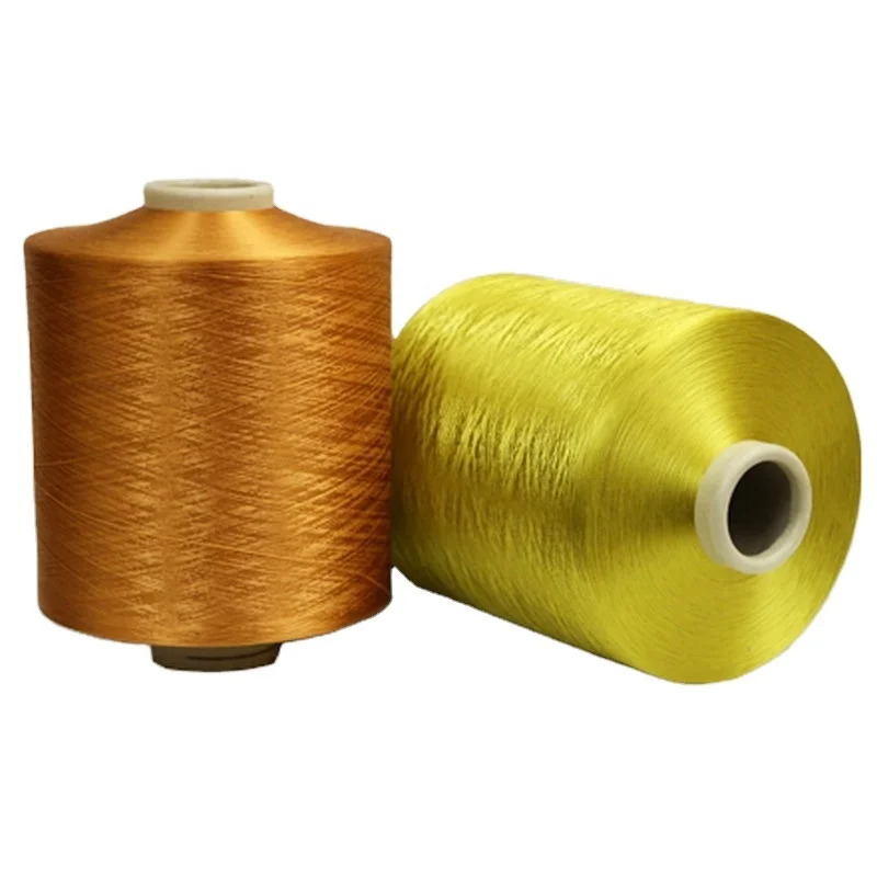 China supplier polyester DTY 300D/96F TBR Golden yarn