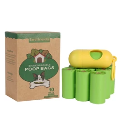 Amazon оптовая продажа Pet мешок корма для собак биоразлагаемые 10 рулонов в расчете на коробку корма мешки для мусора с дозатором