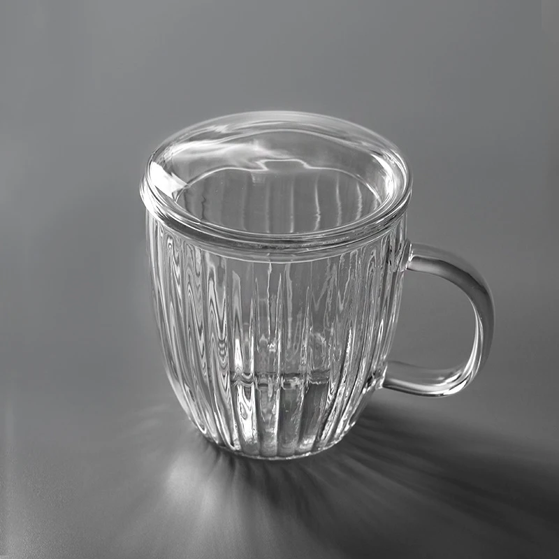 factory supply gentry three piece set of high borosilicate glass tea cup