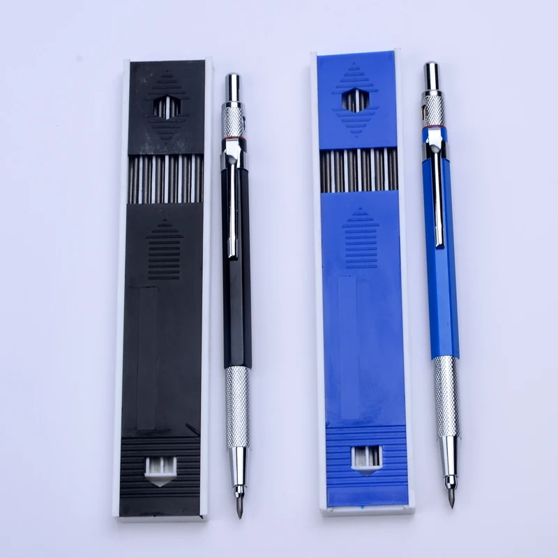 
Wholesale metal mechanical pencils 2.0 mm 2B lead holder pen student school office stationery 