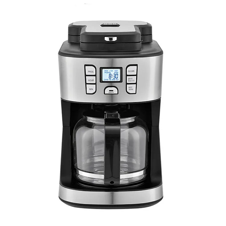 Портативная машина для кофе с 12 чашками и умным капельным фильтром со стеклянной емкостью домашнего использования