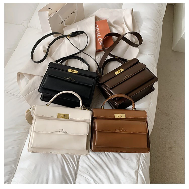 Guangzhou Factory Classic Luxury Underarm Bag Pure Solid Color Handbag PU Leather Shoulder Bag