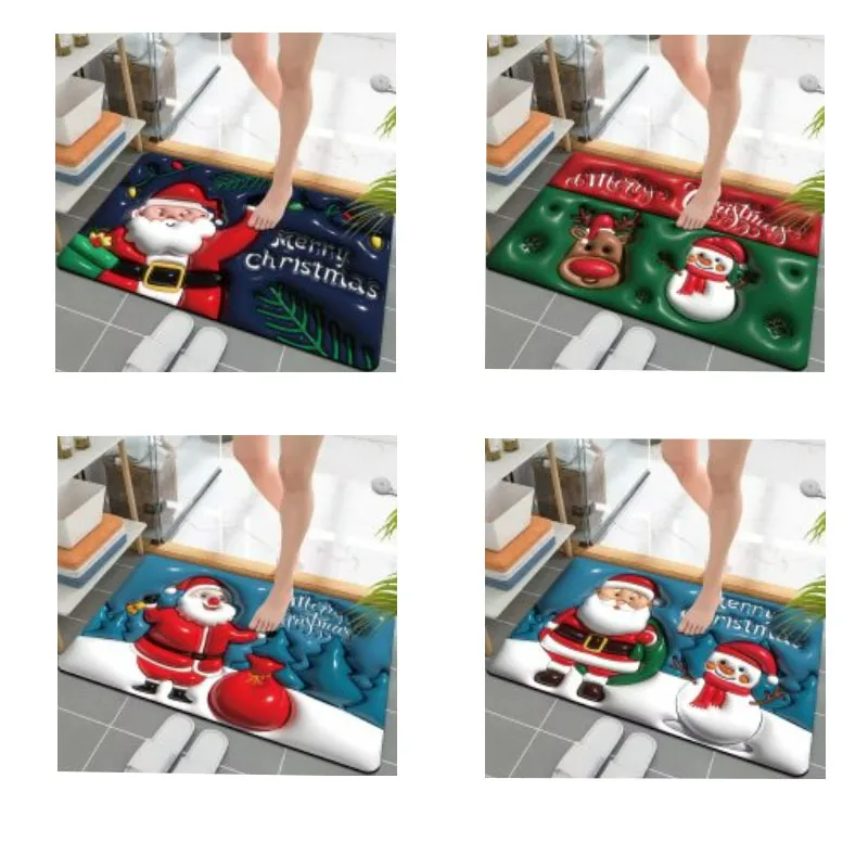 Anti-slip dust absorbent quick drying can be customized flower bathroom non-slip mat