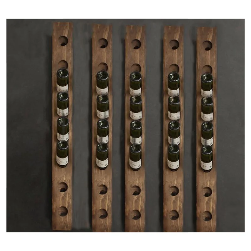 Commercial Creativity Storage Solid Wood Wall Wine Rack Mounted for Dining Room