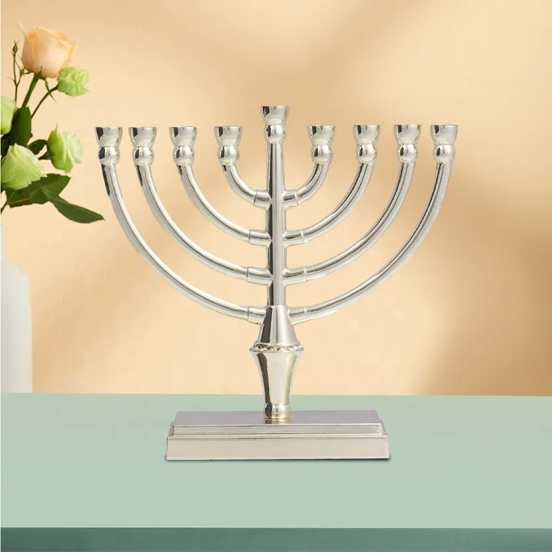 Jewish Menorah Candle-holders Religions Candelabra Hanukkah Candlesticks 9 Branch Candle Holder