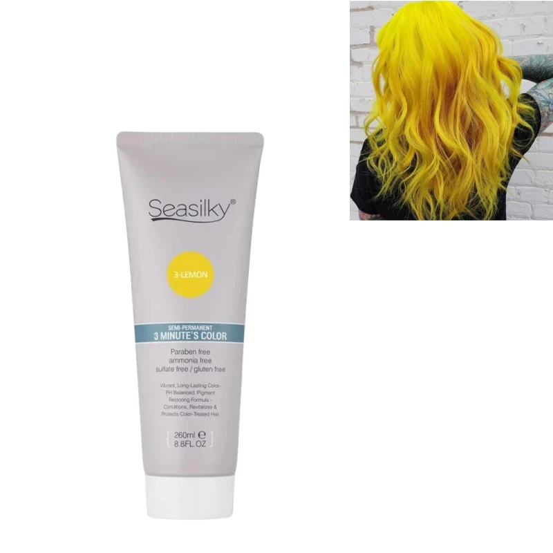 Premium Quality Semi-Permanent Lemon Color Conditioning Cream Dyeing &Nourishing Paraben-Free 260ml