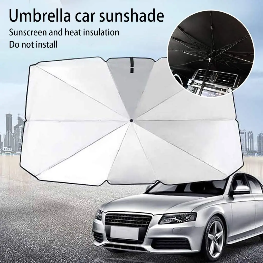 Portable Outdoor Foldable & Hanging Car Sunshade UV Sun Shade Protection for Parking Carbon Fibre Windshield Side Umbrella