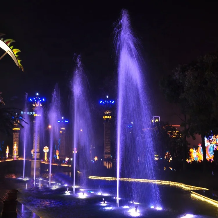 Outdoor Small Water Pumps Fountains Music Dancing Fountain with Colorful rgb Lights for Garden Decoration