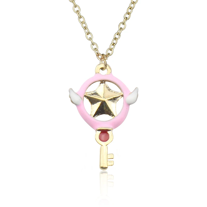 Anime Cardcaptor Sakura Sailor Moon Cartoon Card Captor Heart Wand Cat Rabbit Bird Necklaces