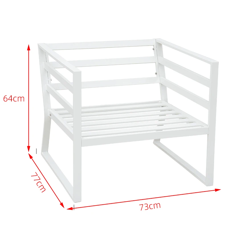 Minimalist Style 5 Piece Set Anti-Slip Outdoor Garden Durable Aluminum Furniture Sofa Set for Seaside Hotel