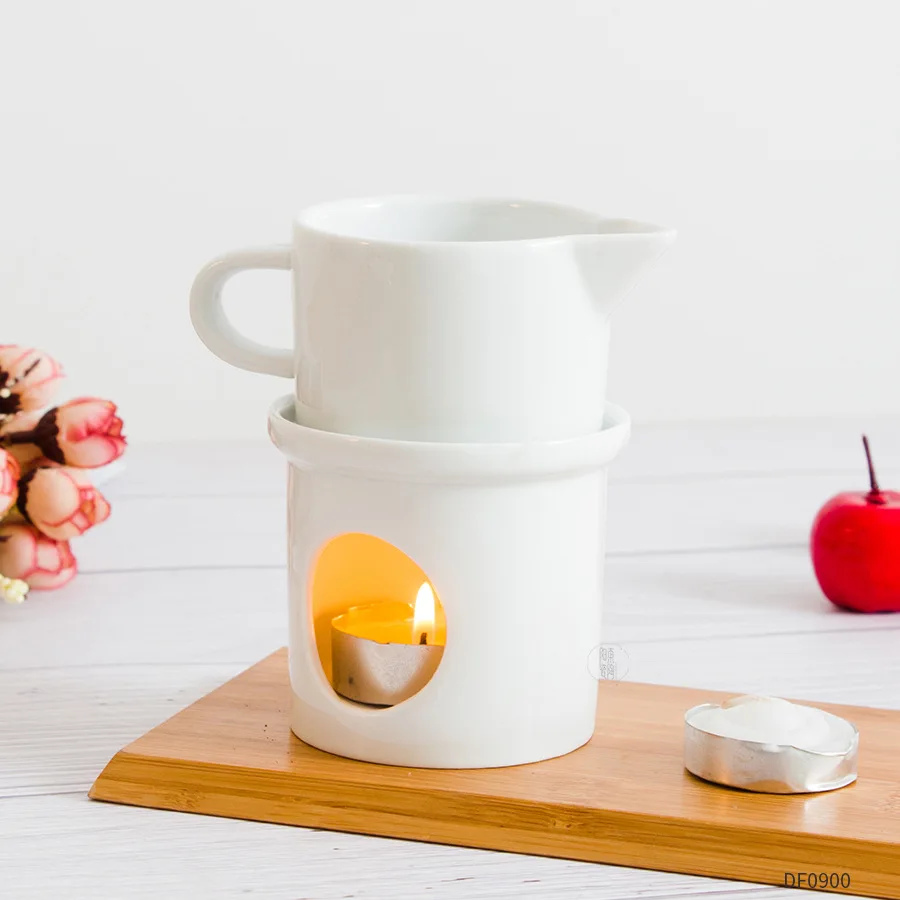 Customized White Unique Luxury Empty Ceramic Candle Jars With Spout Coffee Cups