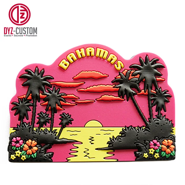 BAHAMAS tourist souvenir fridge magnets Custom 3d soft pvc fridge magnets
