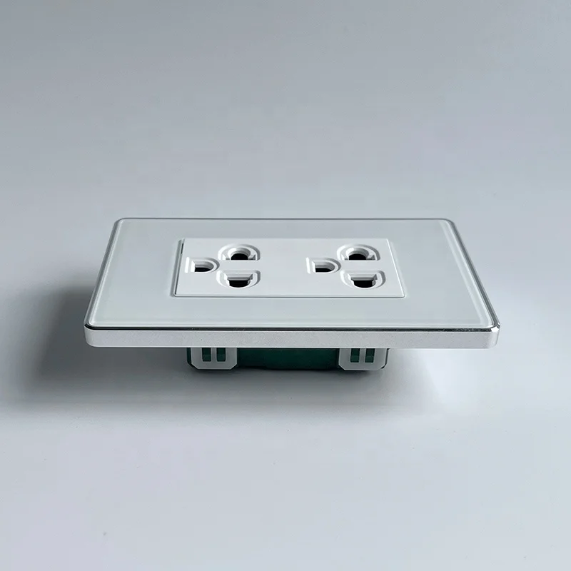 us wall socket 120 standard 250V ~ white black tempered glass VN Thai socket 16A