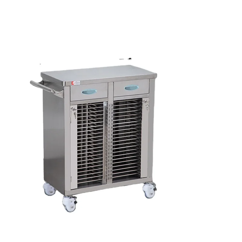 best selling Medical Hospital Stainless Steel Patient File medicine emergency Trolley Plastic ABS Medical  history clip trolley