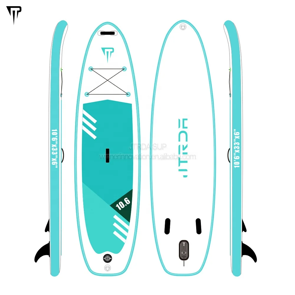 JTRDA 10.6ft customized professional outdoor surfboard stand up SUP paddle board inflatable paddleboard black gonflable