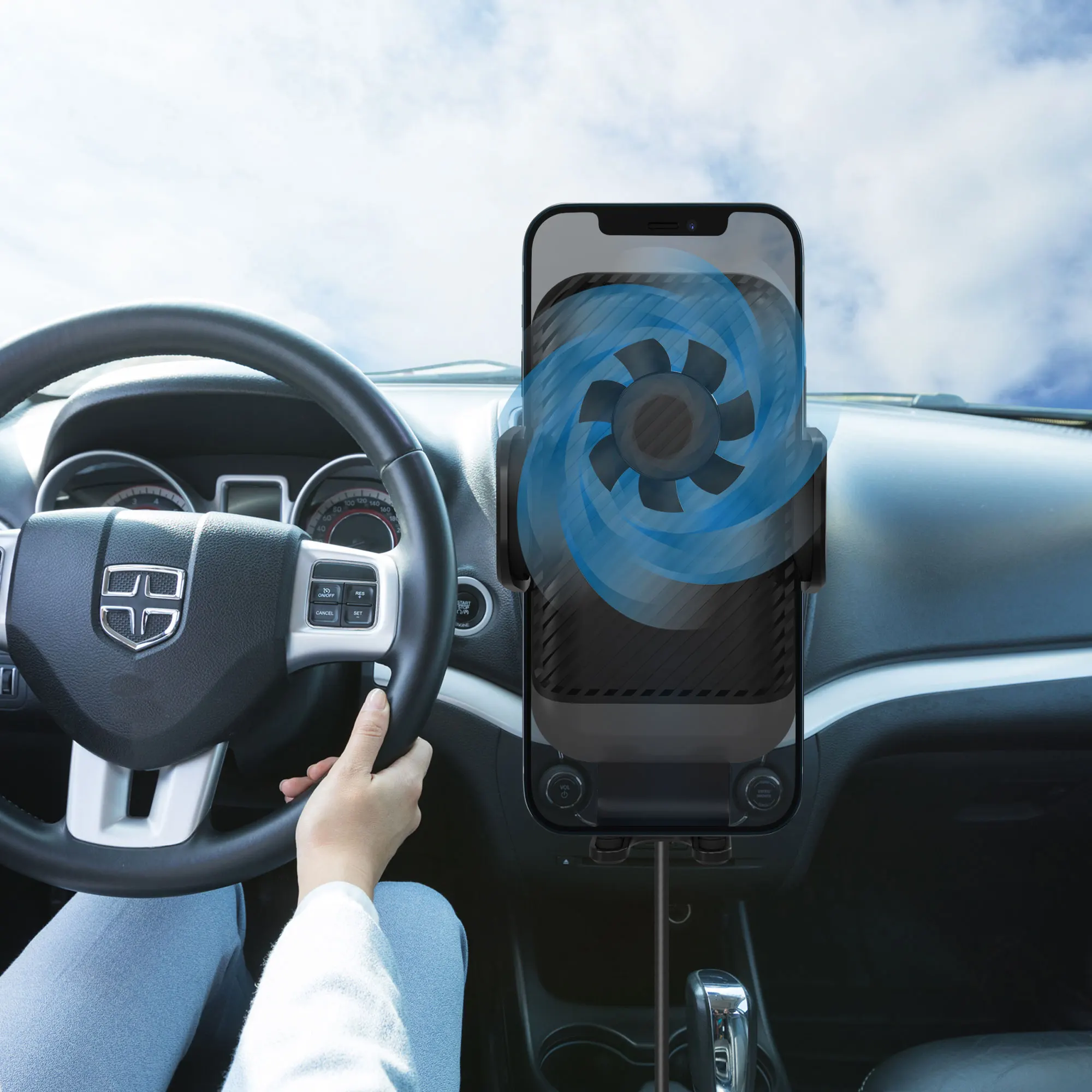 Fashion Qi Fast Wireless Charger Car Phone Holder Smart Sensor Air Vent Mount Automatic Clamping Mobile Phone Stand