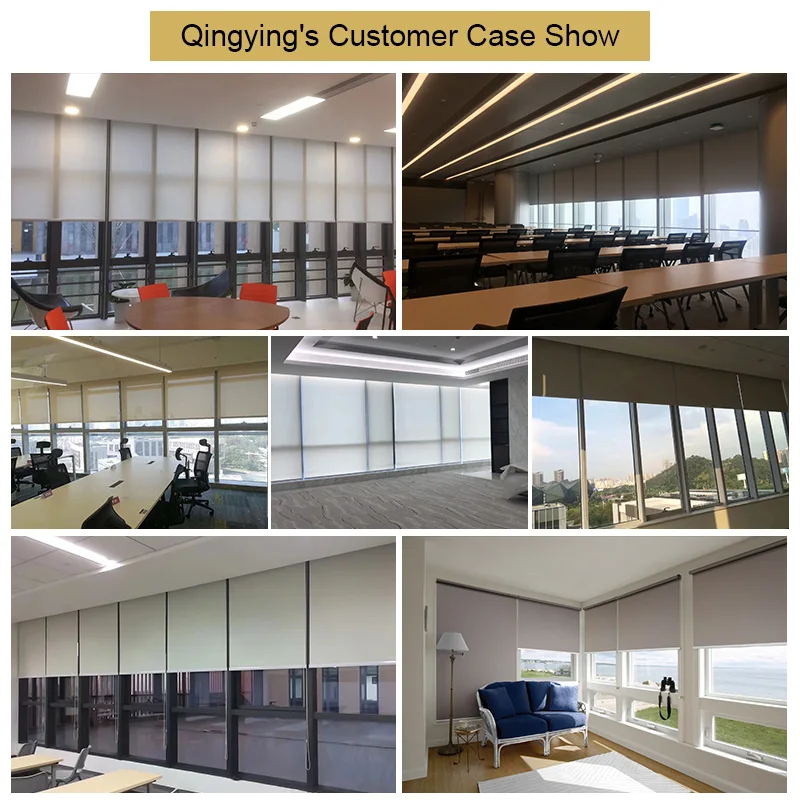 QINGYING custom make remote control window black out roller blinds