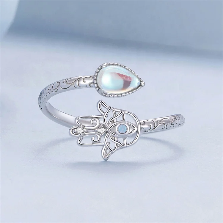 custom design personalized promise luxury gemstone ring hip hop engraved chunky hand opal silver 925 jewelry rings for ladies
