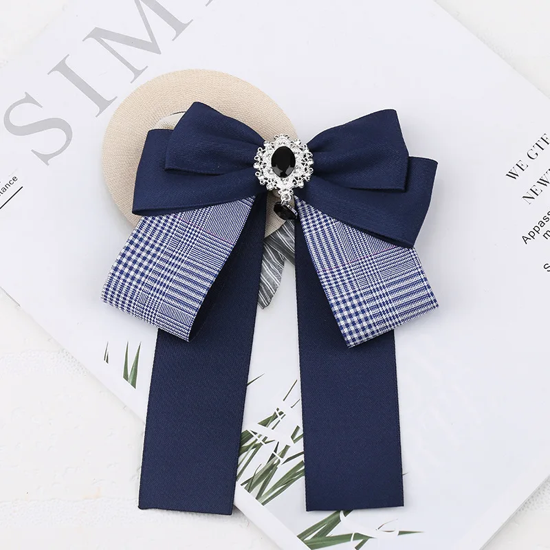  Shirt bow tie female accessories fashion Japanese wild student school uniform rhinestone black