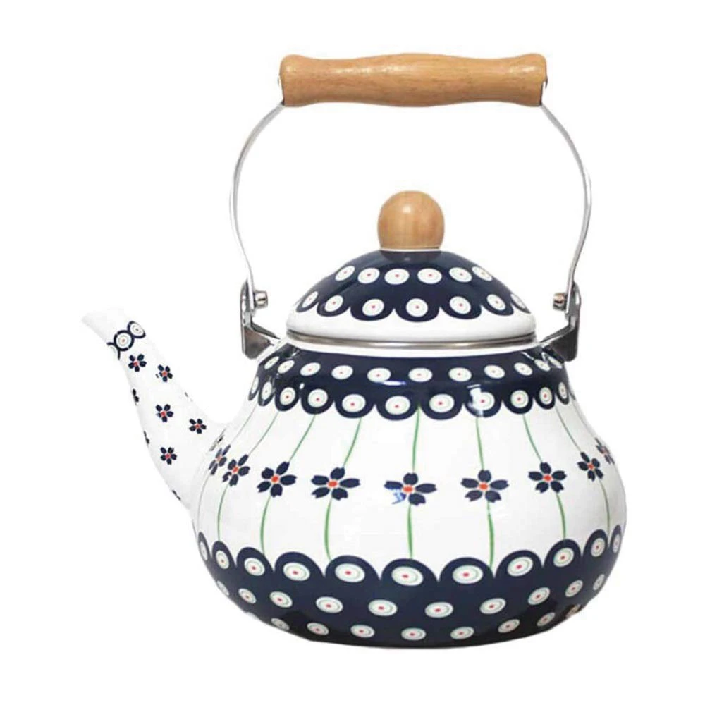 20l flowers eagle enamel coated camping coffee kettle with stainless steel rim