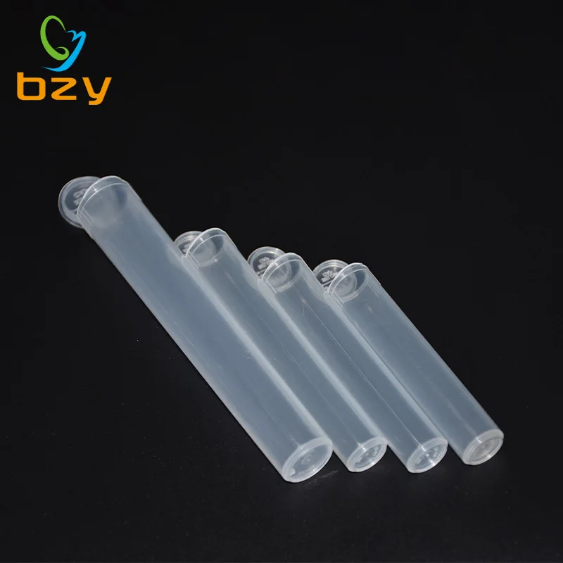 Black White Blue Red Clear Pp Plastic Tube With Child Proof Cap Stopper For Rolling Packing