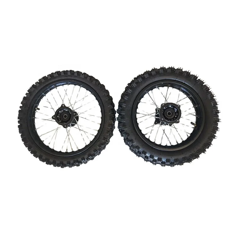 Off-road motorcycle tires front 1.4X14 inch rear 1.85X12 inch wheels high-tooth iron rings SDG drum core accessories for motor
