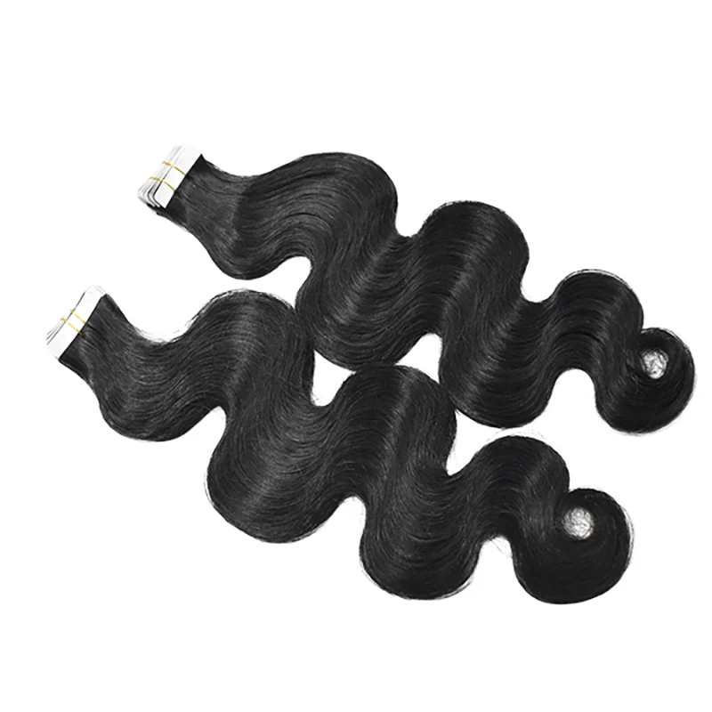 Body Wave Indian Raw Human Hair Straight Tap In 100 Tape In Human Hair Extension