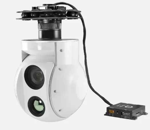 30X 2-AXIS EO and IR Dual Sensor Drone camera for fixed wing UAV with SDI video output night vision