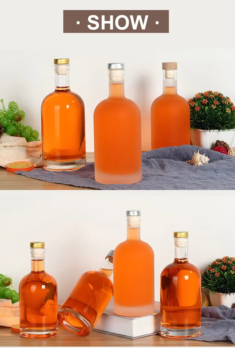 Cheap Factory Produced Thick Bottom Vodka Whisky Sherry Glass Bottle