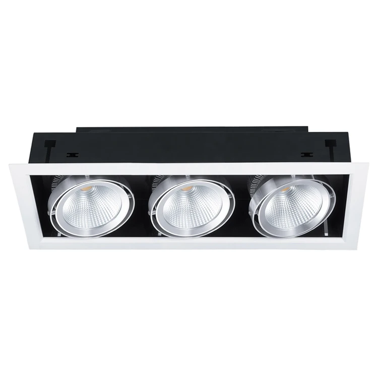 RONSE Recessed Cob 2*10w 2*20w 3*10w 3*20w Cob Home Grille Lamps Spot-it 360 Adjustable Grille Led Light Showroom Grille Lights