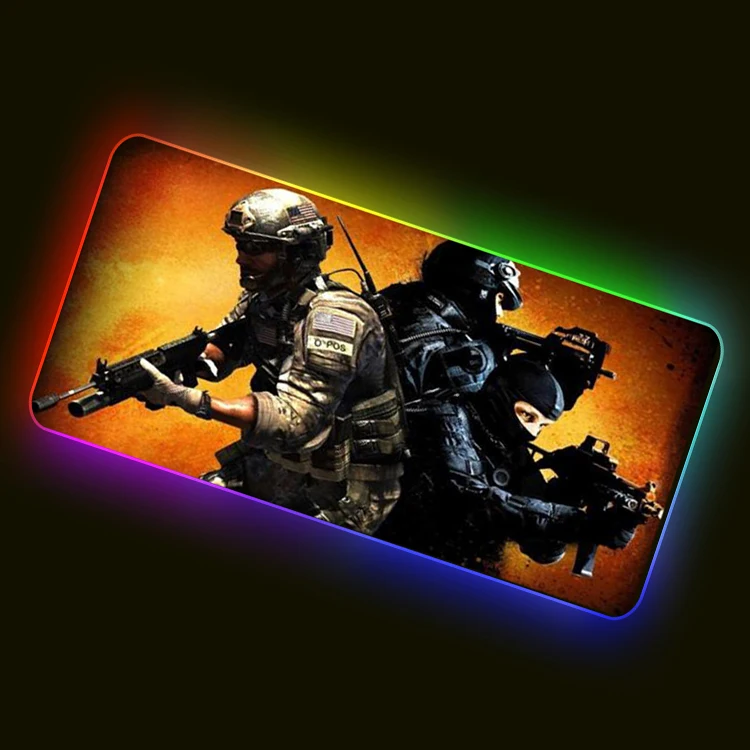Расширенный сублимационный RGB CS GO игровой коврик для мыши
