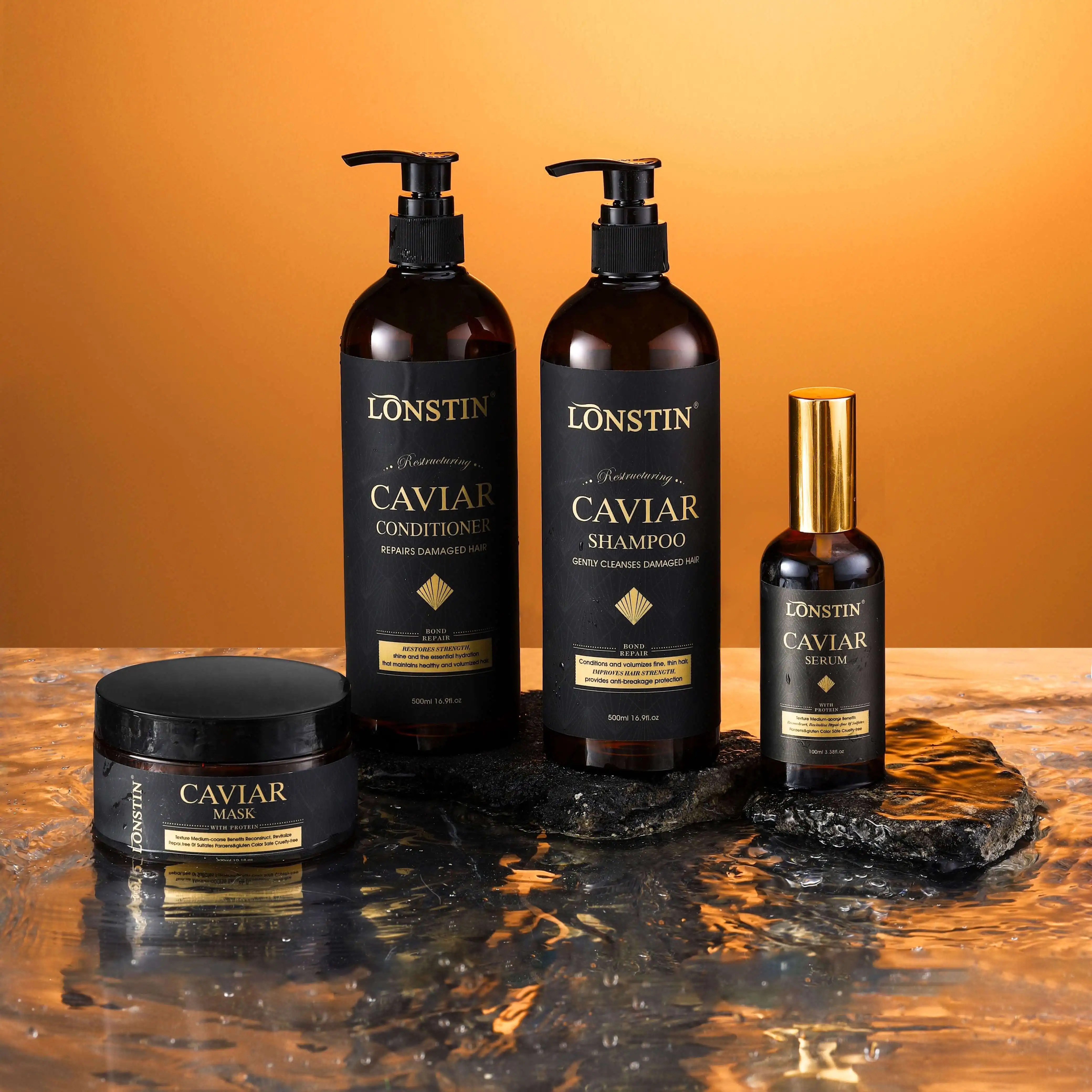 Профессиональный изготовленный на заказ Экстракт икры роскошный набор продуктов для ухода за волосами органический протеин Икра шампунь и Кондиционер