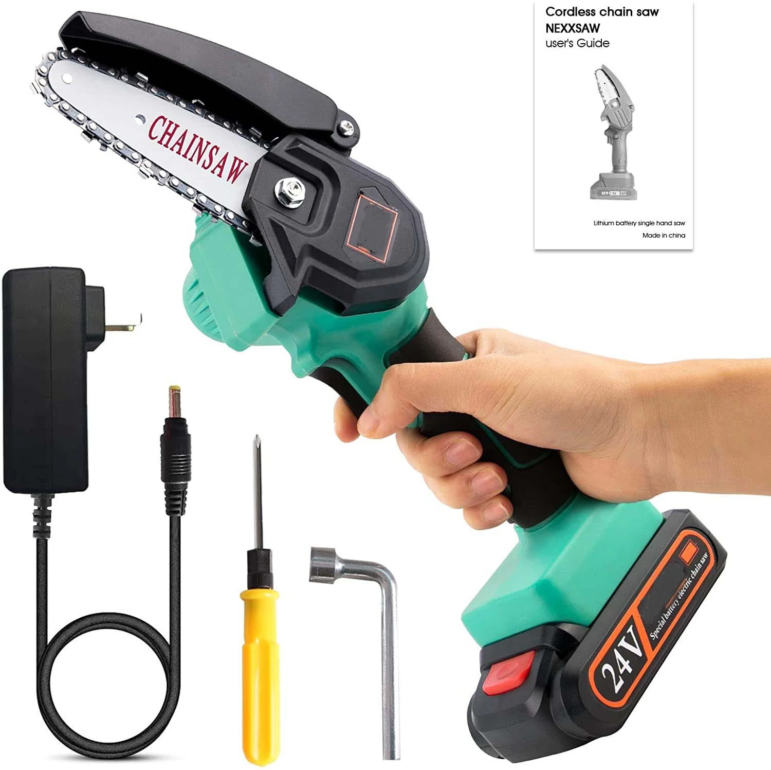 4 inch Mini Chainsaw  Handheld Cordless Household small electric mini tree cutting chainsaw portable