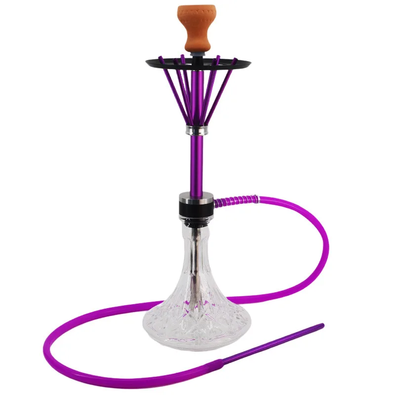 wholesale cheap aluminum hookah shisha glass hookah chicha nargile shisha with silicon hose