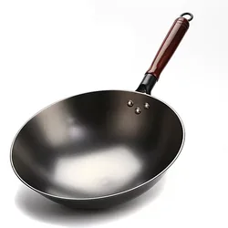 Carbon Steel Corten Steel Induction Wok Pan Cast Iron Home Cooking With Handles Cookware Woks Chinese Wok Pan