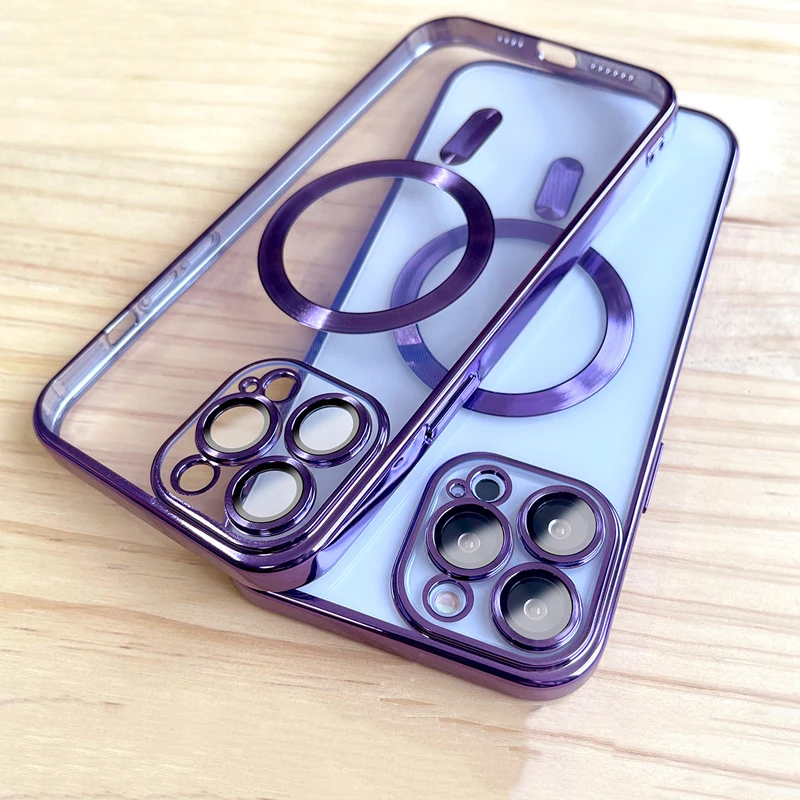 Coque Max Case Magsafe Wireless Charge Electroplated Phone Cover TPU Telephone Clear for Iphone14pro Mobile for Iphone 14 Case